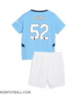 Billige Fotballdrakt Manchester City Oscar Bobb #52 Replika Hjemmedraktsett Barn 2024-25 Kortermet (med bukser)